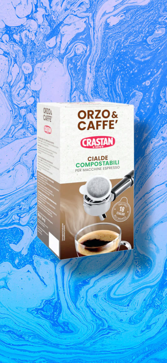 Crastan Orzo & Caffè – Cialde Compostabili (18 kompostierbare Pads)